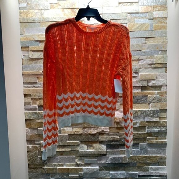 Abound Stripe Print Pointelle Knit Sweater - Picture 3 of 6
